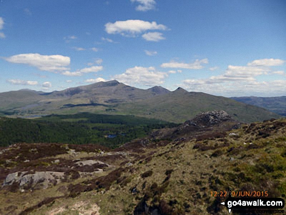 Snowdon (Yr Wyddfa) (left), Yr Aran and Carnedd Moel Siabod (right) from Bwlch Cwm-trwsgl