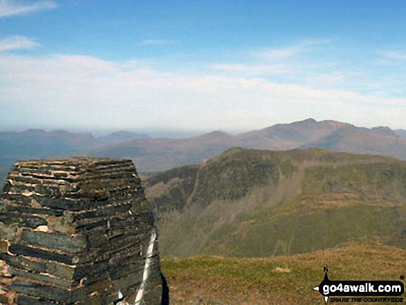 Cnicht and Cnicht (North Top) with The Snowdon Range beyond from Moelwyn Mawr