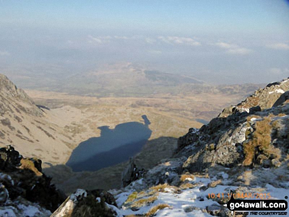 Llyn y Gadair from Cadair Idris (Penygadair) summit trig point