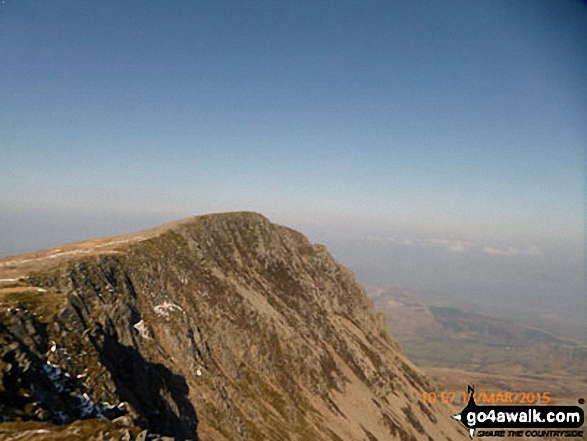 Cyfrwy from Cadair Idris (Penygadair) summit trig point