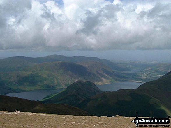 Walk c142 Robinson and Dale Head from Little Town - Rannerdale Knotts, Crummock Water, Mellbreak and Loweswater from Robinson