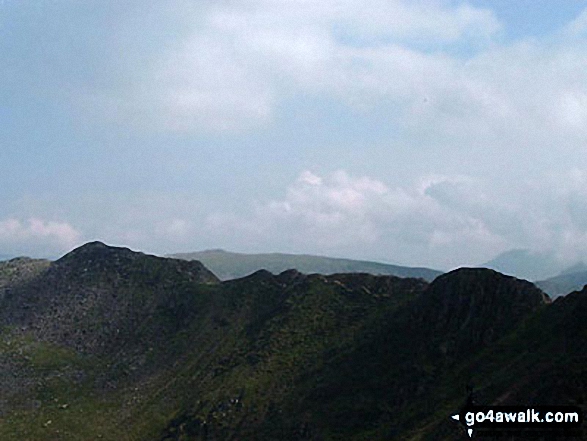 Walk c427 Helvellyn via Striding Edge from Patterdale - Striding Edge from the top of Swirral Edge on Helvellyn