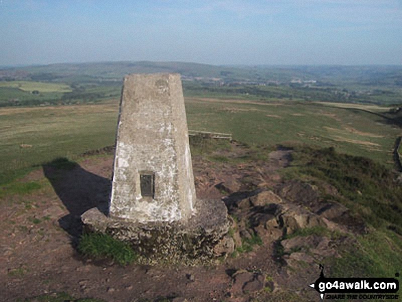 Walk ny167 Ryelstone Fell, Sharp Haw and Rough Crag from Embsay - Sharp Haw summit trig point