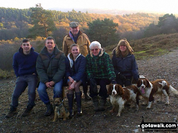 Walking up to Gibbett Hill with family and dogs