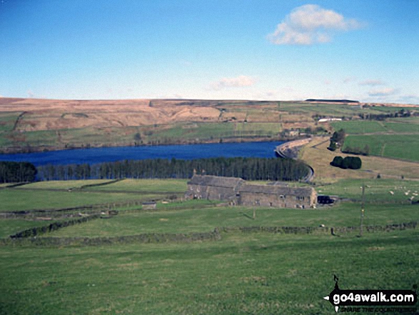 Great Manshead Hill and Baitings Reservoir from near Higher Wormald