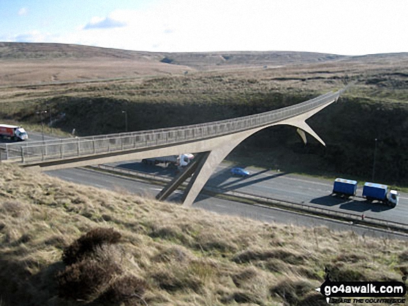 The Pennine Way footbridge across the M62