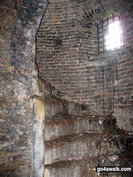 Walk nf101 Pulls Ferry and The River Wensum from Norwich - The steps inside Cow Tower, Norwich