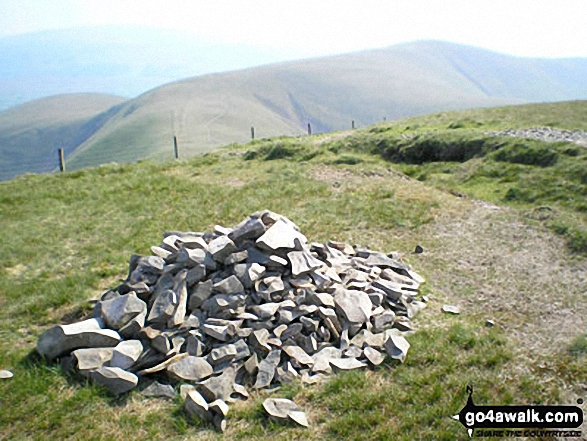 Walk c336 Calders, The Calf and Yarlside via Cautley Spout from The Cross Keys - The summit cairn on Calders