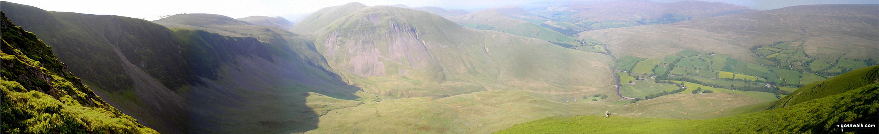 Walk c180 The Howgills from Low Carlingill Bridge - Cautley Crag, Cautley Spout, Yarlside, Cautley Holme Beck, and Cross Keys from Great Dummacks