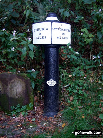 Distance marker on the towpath of The Caldon Canal