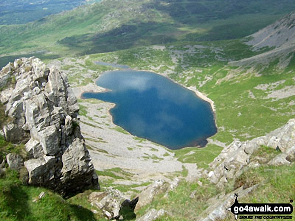 Walk gw128 Llyn y Cadair from Llyn Gwernan - Llyn y Gadair from The Pony Path up Cadair Idris (Penygadair)