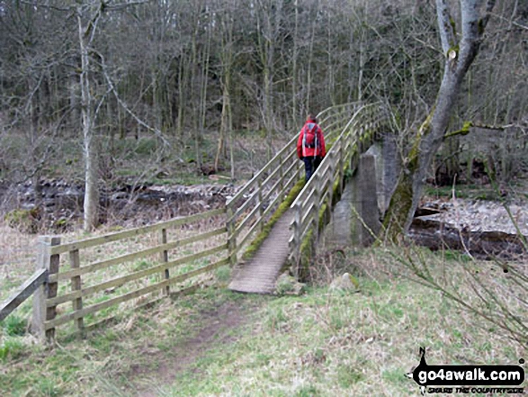 The substantial footbridge over Coldgate Water at Colgate Mill