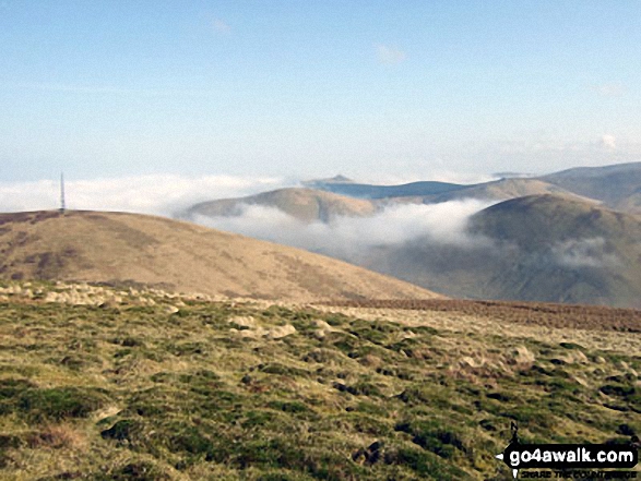 Comb Hill (Langhope Height), Dod Hill (Teviothead) and Carlin Tooth (Teviothead) from Wisp Hill (Teviothead) during a temperature inversion