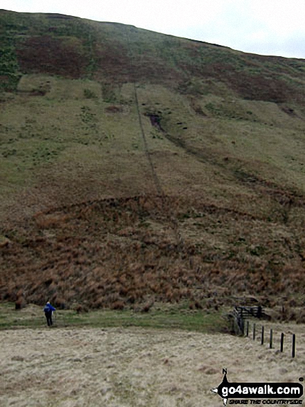 Walk bo107 Lightning Hill, Wether Law (Teviothead) and Tudhope Hill from Linhope Farm - Climbing Carlin Tooth (Teviothead) from Sunhope Hass