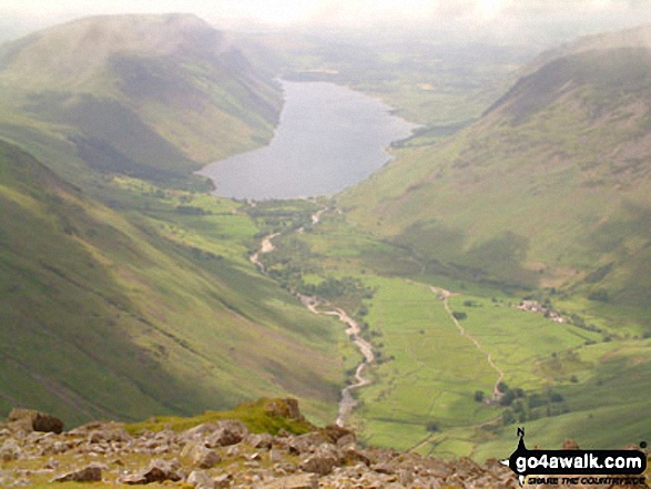 Illgill Head and Whin Rigg (left) Wast Water and Yewbarrow and Middle Fell (right) from Westmorland Cairn, Great Gable