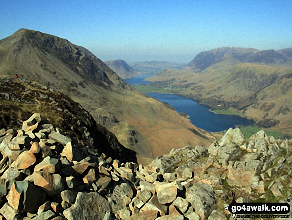 High Crag (left), Crummock Water (left distance) and Buttermere with Grasmoor beyond from Hay Stacks