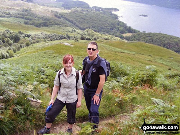 Walk st100 Ben Lomond and Ptarmigan from Rowardennan - My daughter Faye and myself on route to Ben Lomond via Ptarmigan with Loch Lomond in the background