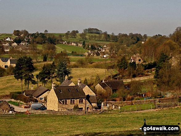 Walk d169 Eyam, Sir William Hill, Stoke Ford, The River Derwent, Grindleford and Froggatt from Stoney Middleton - Looking back towards Eyam from the lower slopes of Sir William Hill