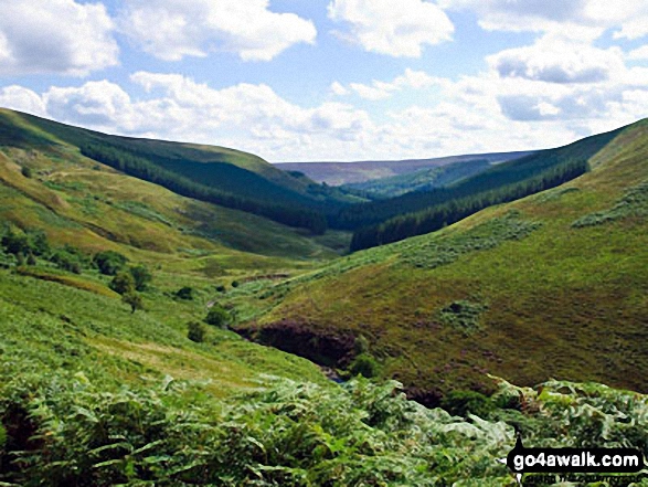 Looking back down West End River to The Upper Derwent Valley from Ridgewalk Moor