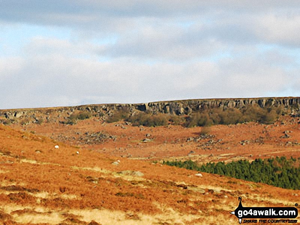 Walk d281 Higger Tor and Burbage Rocks from Longshaw Country Park - Burbage Rocks from Higger Tor.