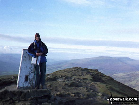 Walk mo108 Sugar Loaf and St Mary's Vale from Mynydd Llanwenarth - Me on the summit of Sugar Loaf (Y Fal)