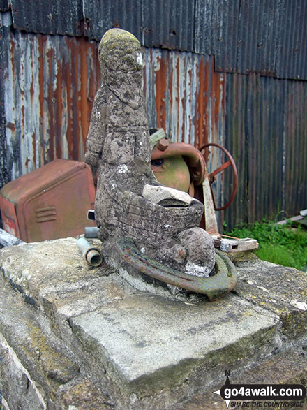 Gate Post sculpture at the farm on Round Knowl