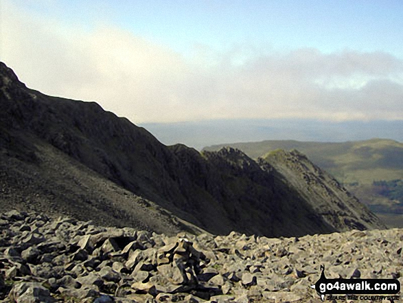 Descending along the razor thin path on Sgurr nan Gobhar, The Cuillin Hills