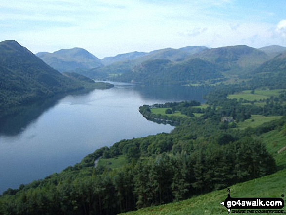 Walk c352 Gowbarrow Fell (Airy Crag) from Aira Force - Ullswater from Hind Crag (Gowbarrow Fell)