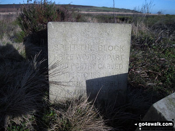 Walk d181 Hob Hurst's House and Beeley Moor from Hell Bank Plantation, Beeley - Modern sculture beside the  Ancient Guide Stoop/Sign Post on Beeley Road south of Harland Sick