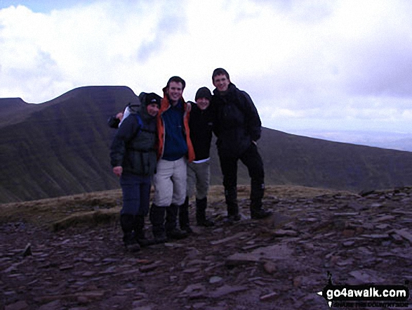 Walk po107 Y Gyrn, Corn Du and Pen y Fan from The Storey Arms Outdoor Centre - Jamie, Andy, Adam and Pete on Pen y Fan