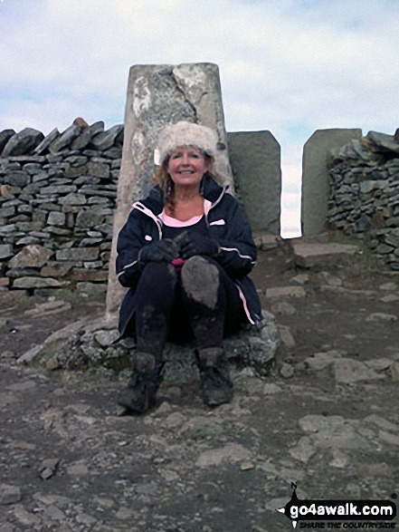 Walk c314 Whernside from Dent - Me on the top of Whernside