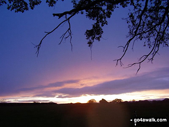 Walk ch235 Newchurch Common from Whitegate - Sunset over Cheshire from Foxwist Green