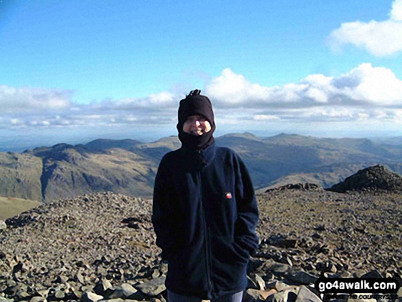 Me, after nearly bottling the last bit! on Scafell Pike in The Lake District Cumbria England