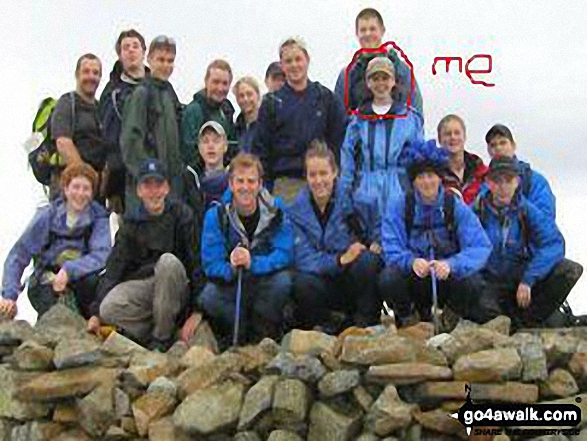 My Duke of Edinburgh Group plus Teachers on Scafell Pike in The Lake District Cumbria England