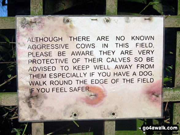 Sign on a fence in Beeley