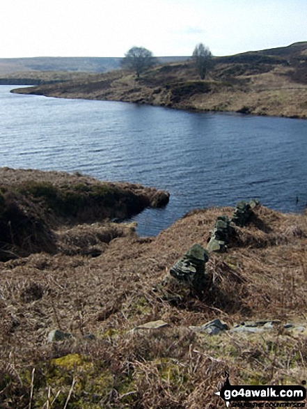 Walk sy125 Dead Edge End, Britland Edge Hill and Snailsden from Winscar Reservoir, Dunford Bridge - Harden Reservoir