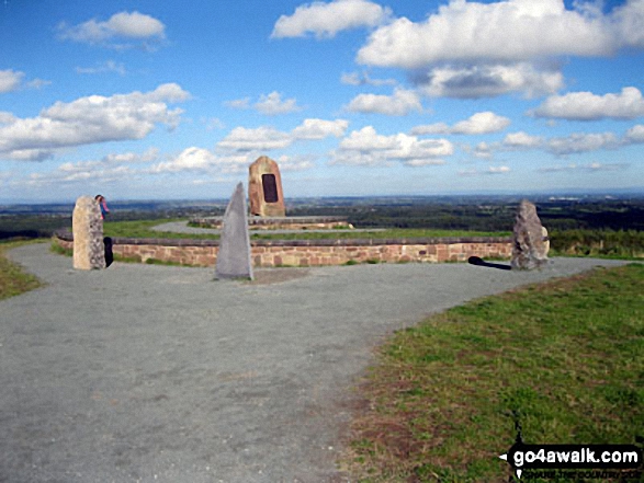 Sculpture and standing stones on the summit of<br>Hangingstone Hill (Eddisbury Hill)