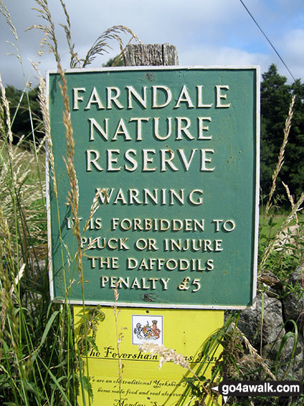 Walk ny222 Ana Cross and Appleton-le-Moor from Hutton-le-Hole - Sign outside Ferndale Nature reserve, Low Mill