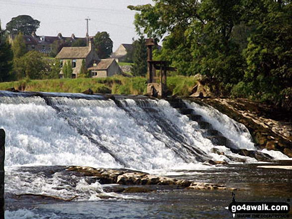 Walk ny273 Cockbur Ford, Hebden and The River Wharfe from Grassington - Weir on the River Wharf near Grassington