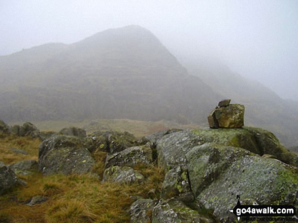 Walk c139 Allen Crags, Glaramara and Seathwaite Fell from Seatoller - Glaramara from Combe Door Top summit