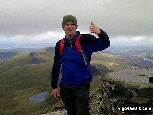 Walk gw158 Garnedd Ugain, Snowdon, Moel Cynghorion, Foel Gron and Moel Eilio from Llanberis - Me at the top of Snowdon (Yr Wyddfa) a couple of months back