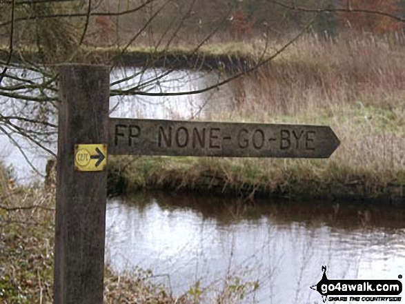 Walk ny167 Ryelstone Fell, Sharp Haw and Rough Crag from Embsay - Unusual signpost near Embsay Reservoir