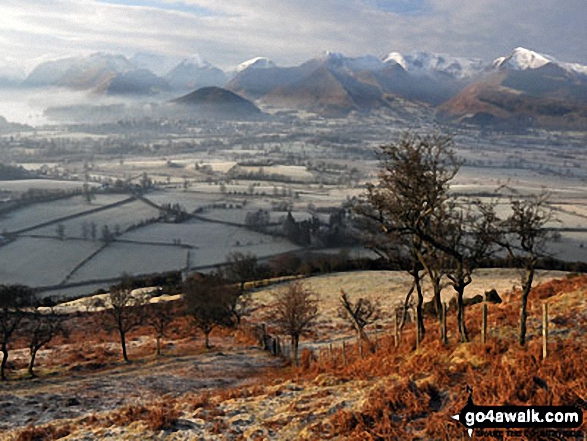 Dawn across The Bassenthwaite Valley and The Derwent Fells from near Millbeck