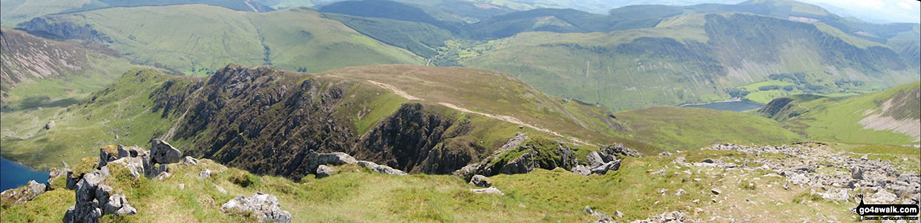 The Minffordd Path where it crosses Craig Lwyd above Llyn Cau from Craig Cwm Amarch