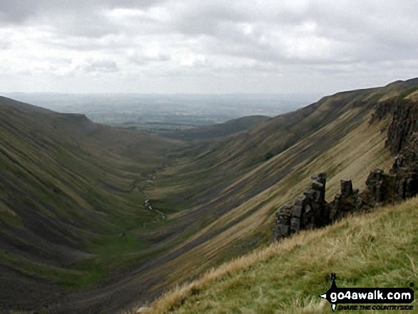 Walk du144 High Cup Nick and Meldon Hill from Cow Green Reservoir - High Cup