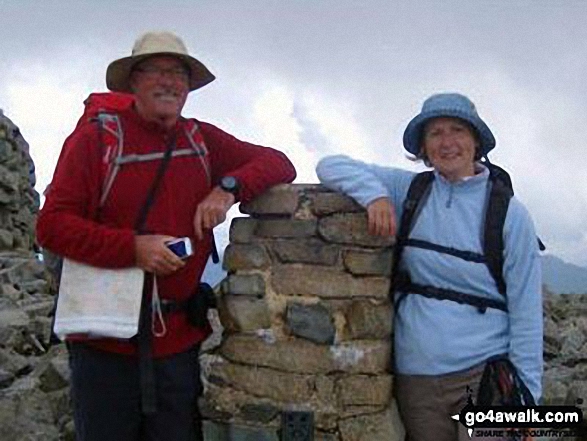 Pete and Alison on the summit of Scafell Pike