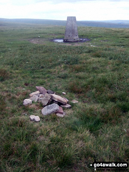 Walk po118 Fan Llia, Craig Cerrig-gleisiad and Fan Fawr from Blaen Llia - Fan Fawr cairn and trig point