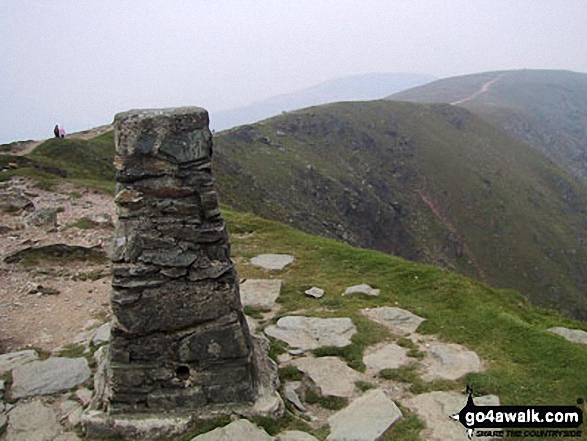 The Ordnance Survey Triangulation Piller on the summit of The Old Man of Coniston