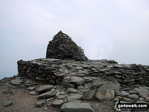 The huge summit cairn on Coniston Old Man