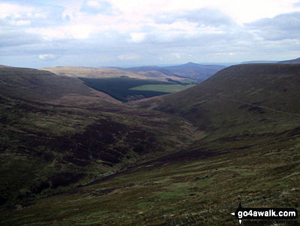 The Grwyne Fechan valley and Darren Fach from Pen Trumau